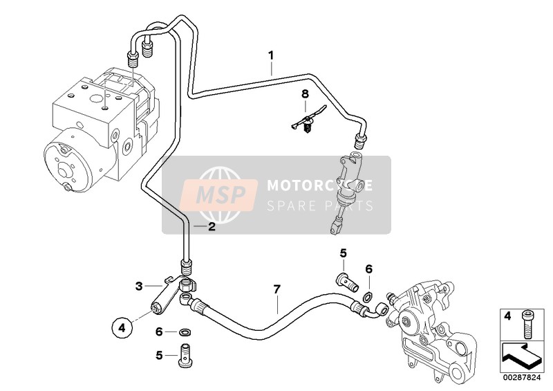 34327701782, Remleidings Remcircuit Achter, BMW, 0