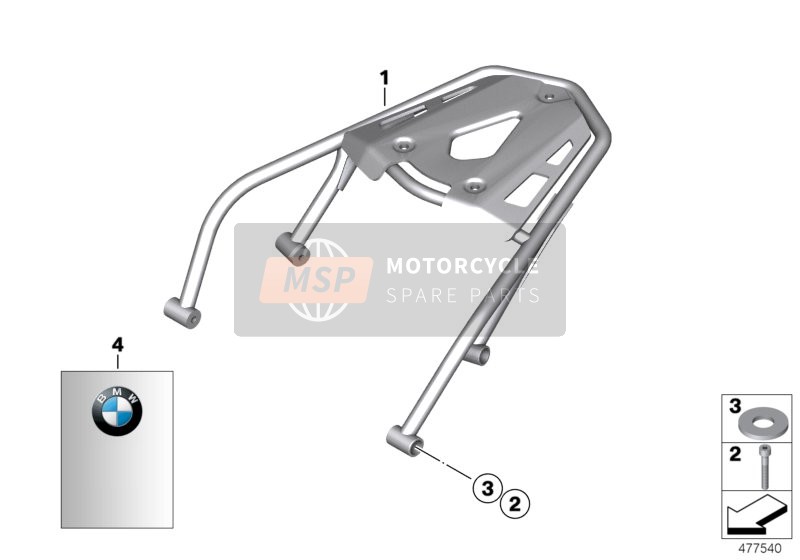 BMW G 650 Xchallenge (0165,0195) 2006 Bagagerek voor een 2006 BMW G 650 Xchallenge (0165,0195)