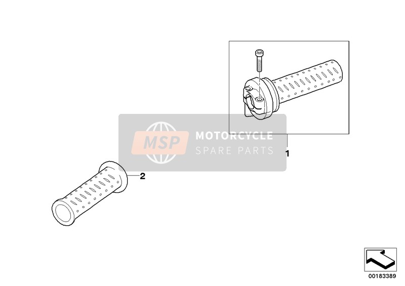 BMW G 650 Xchallenge (0165,0195) 2007 Poignées de guidon pour un 2007 BMW G 650 Xchallenge (0165,0195)