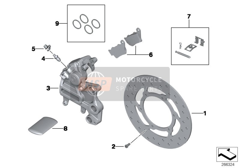 BMW G 650 Xchallenge (0165,0195) 2007 Achterwielrem voor een 2007 BMW G 650 Xchallenge (0165,0195)