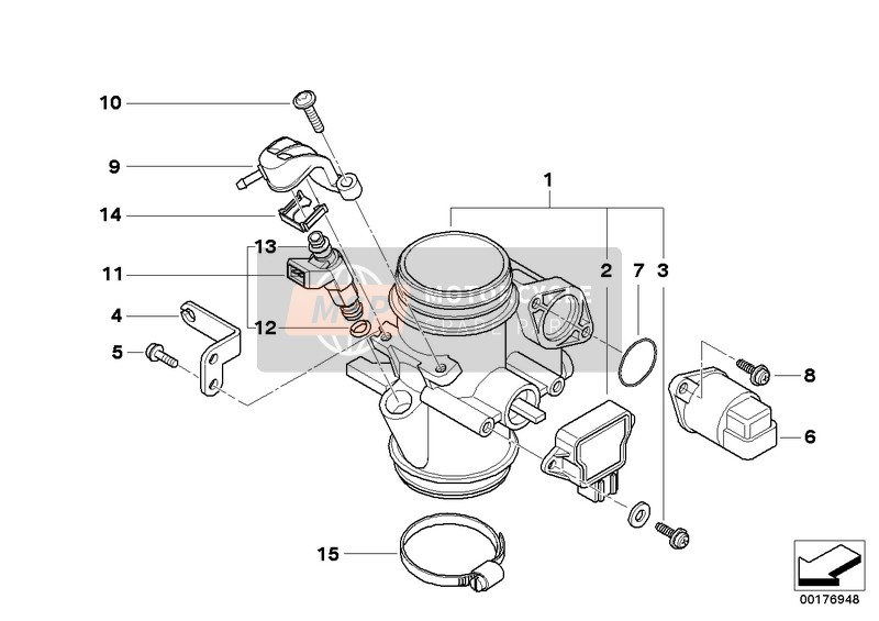 BMW G 650 Xcountry 07 (0164,0194) 2007 THROTTLE HOUSING ASSY for a 2007 BMW G 650 Xcountry 07 (0164,0194)