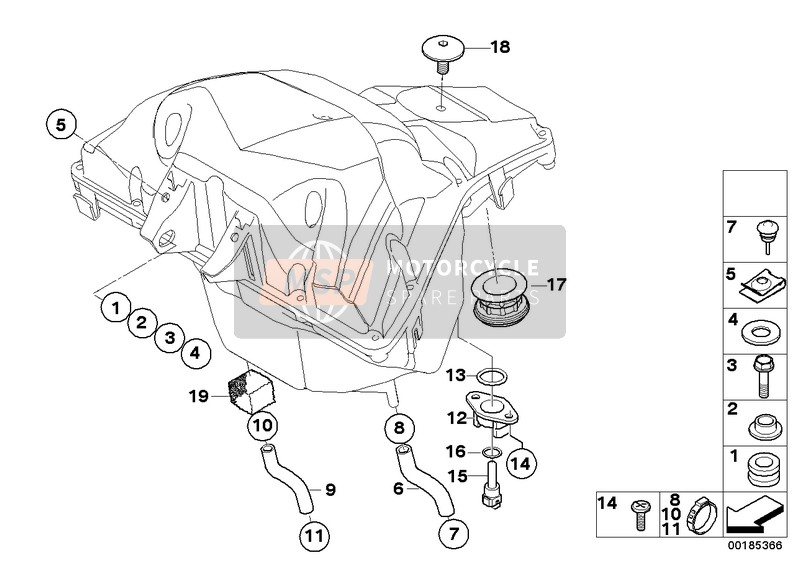 BMW G 650 Xcountry 07 (0164,0194) 2007 Silencieux d'admission, pièces de fixation pour un 2007 BMW G 650 Xcountry 07 (0164,0194)