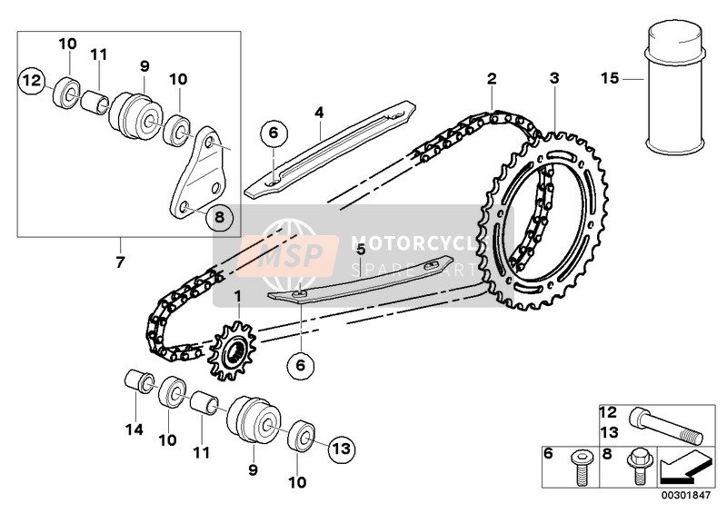 BMW G 650 Xcountry 07 (0164,0194) 2007 CHAIN DRIVE for a 2007 BMW G 650 Xcountry 07 (0164,0194)