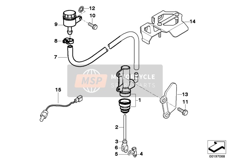 BMW G 650 Xcountry 07 (0164,0194) 2007 BRAKE MASTER CYLINDER for a 2007 BMW G 650 Xcountry 07 (0164,0194)