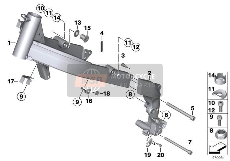 BMW G 650 Xcountry 07 (0164,0194) 2007 FRONT FRAME for a 2007 BMW G 650 Xcountry 07 (0164,0194)