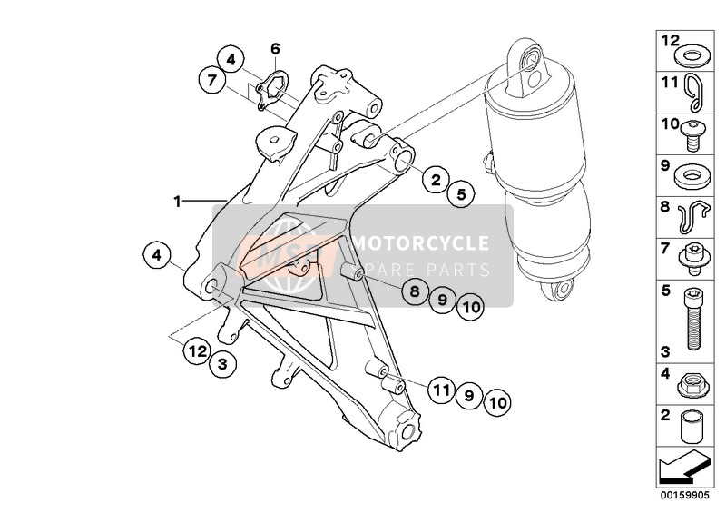 BMW G 650 Xcountry 07 (0164,0194) 2007 Bastidor central para un 2007 BMW G 650 Xcountry 07 (0164,0194)