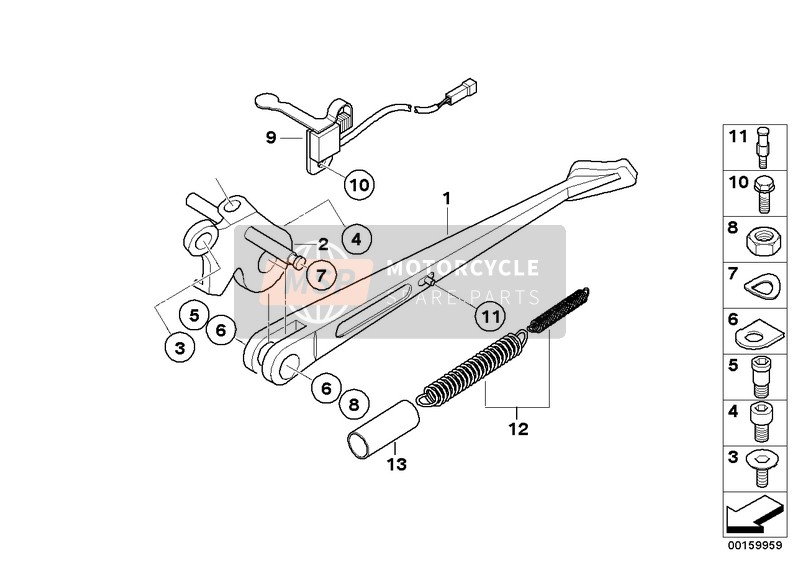 BMW G 650 Xcountry 07 (0164,0194) 2007 Side Stand for a 2007 BMW G 650 Xcountry 07 (0164,0194)