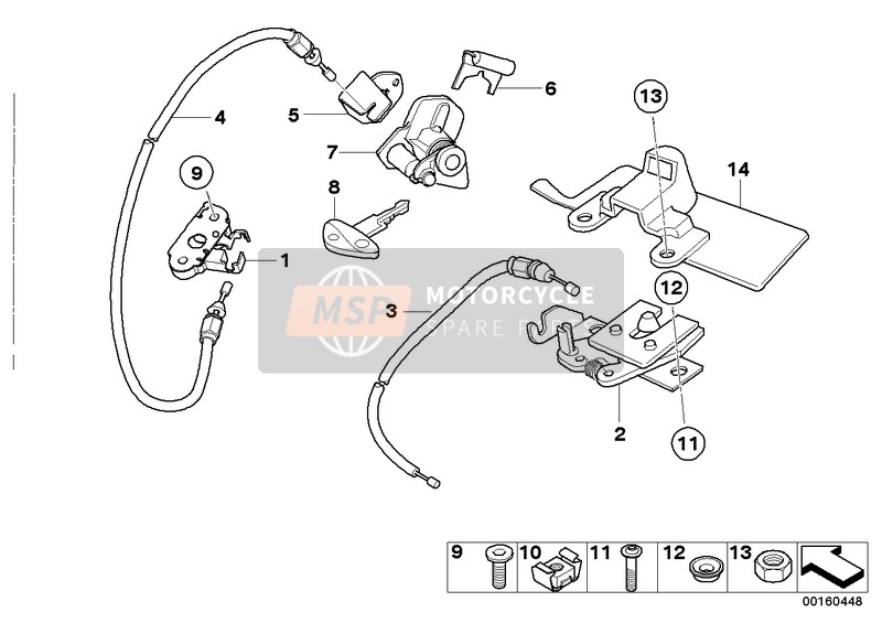 BMW G 650 Xcountry 07 (0164,0194) 2006 Verrouillage de selle pour un 2006 BMW G 650 Xcountry 07 (0164,0194)