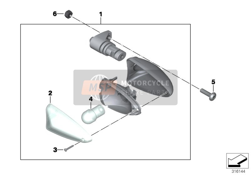 BMW G 650 Xcountry 08 (0141,0151) 2007 TURN INDICATOR for a 2007 BMW G 650 Xcountry 08 (0141,0151)
