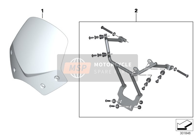 BMW G 650 Xcountry 08 (0141,0151) 2007 Windshield sport, clear for a 2007 BMW G 650 Xcountry 08 (0141,0151)