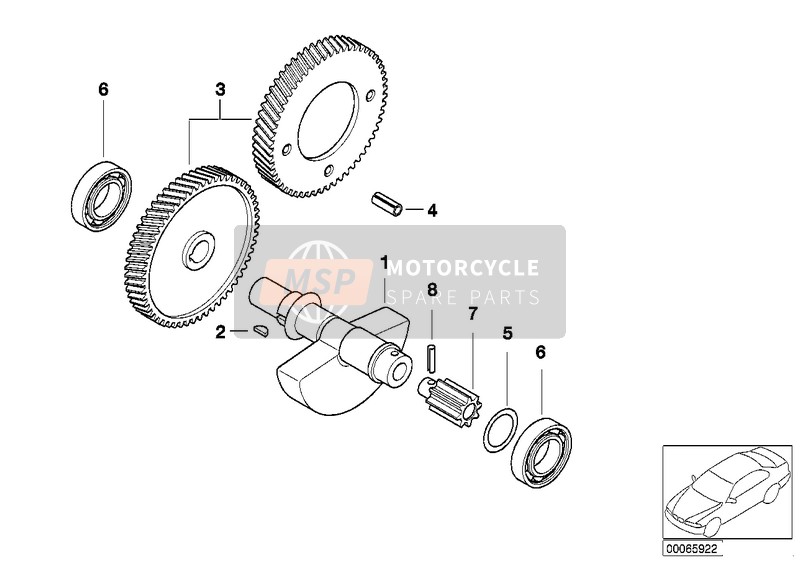 BMW G 650 Xcountry 08 (0141,0151) 2007 Arbol compensadoro para un 2007 BMW G 650 Xcountry 08 (0141,0151)