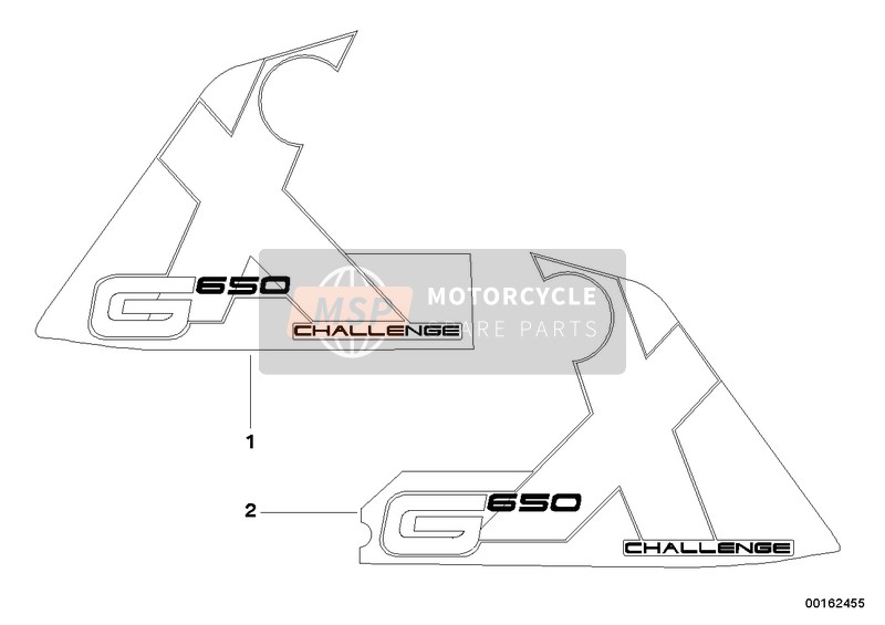 BMW G 650 Xcountry 08 (0141,0151) 2007 Etiquette adhésive 1 pour un 2007 BMW G 650 Xcountry 08 (0141,0151)