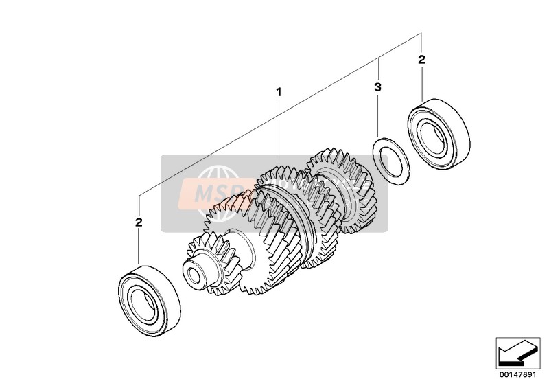 BMW HP 2 Enduro (0369,0389) 2006 Albero intermedio per un 2006 BMW HP 2 Enduro (0369,0389)