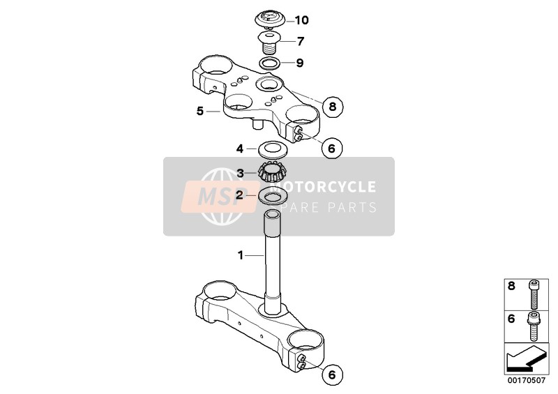 BMW HP 2 Enduro (0369,0389) 2005 FORK BRIDGE for a 2005 BMW HP 2 Enduro (0369,0389)