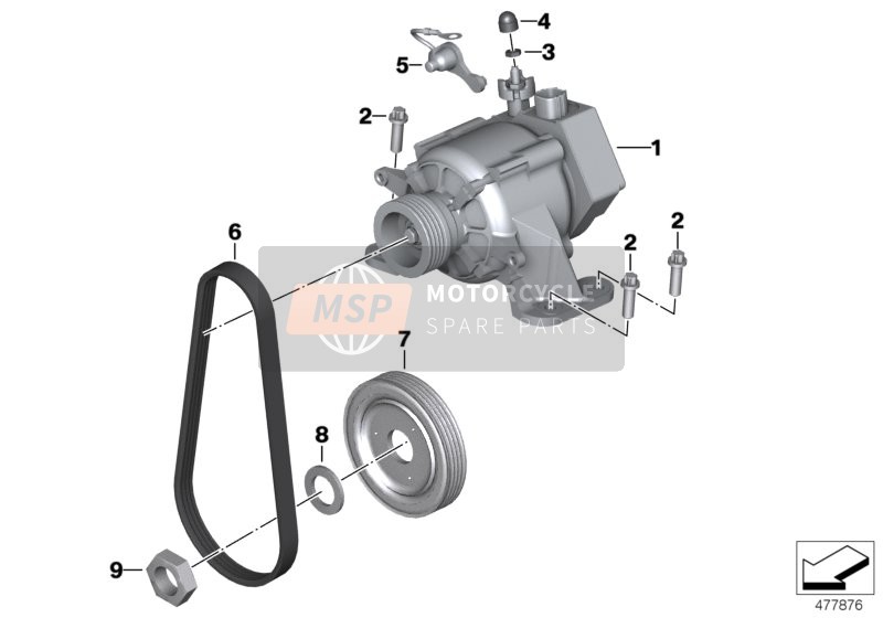 BMW HP 2 Megamoto (0310,0320) 2006 Dynamo voor een 2006 BMW HP 2 Megamoto (0310,0320)