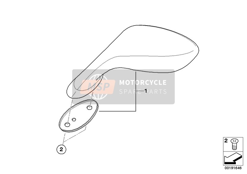 BMW HP 2 Sport (0458, 0468) 2009 Miroir pour un 2009 BMW HP 2 Sport (0458, 0468)