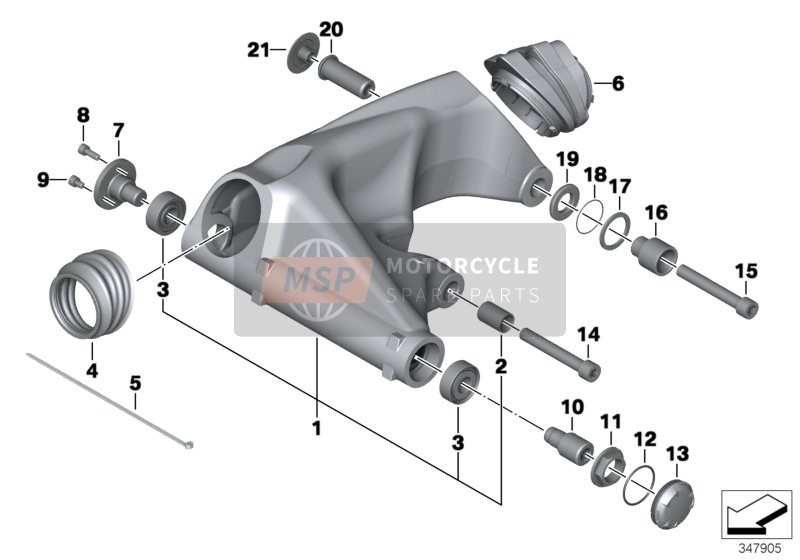 BMW HP 2 Sport (0458, 0468) 2009 Achterbrug voor een 2009 BMW HP 2 Sport (0458, 0468)