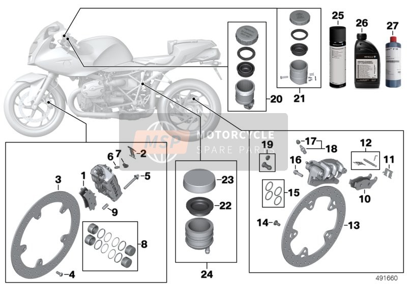 BMW HP 2 Sport (0458, 0468) 2007 Brake service for a 2007 BMW HP 2 Sport (0458, 0468)