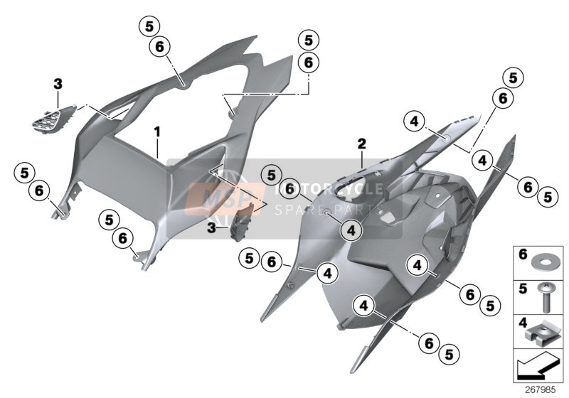 BMW HP 4 (0D01, 0D11) 2012 Hekdeel voor een 2012 BMW HP 4 (0D01, 0D11)