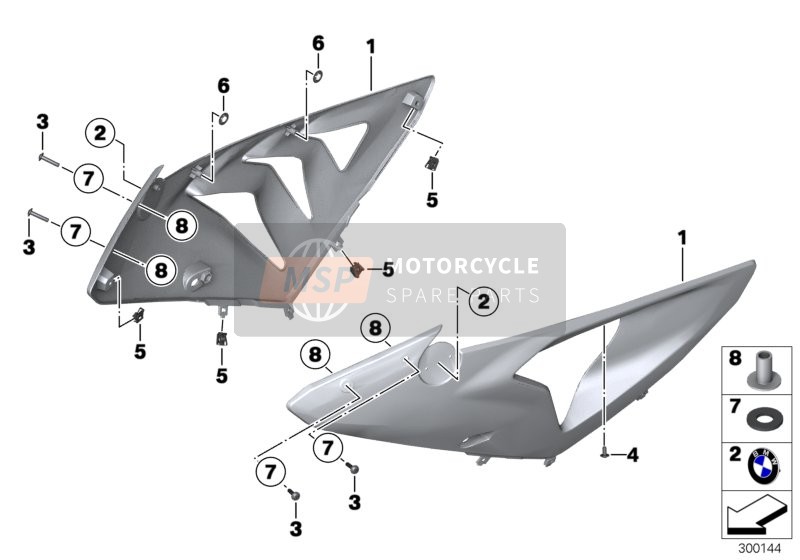 BMW HP 4 (0D01, 0D11) 2014 Carenage laterale avant pour un 2014 BMW HP 4 (0D01, 0D11)