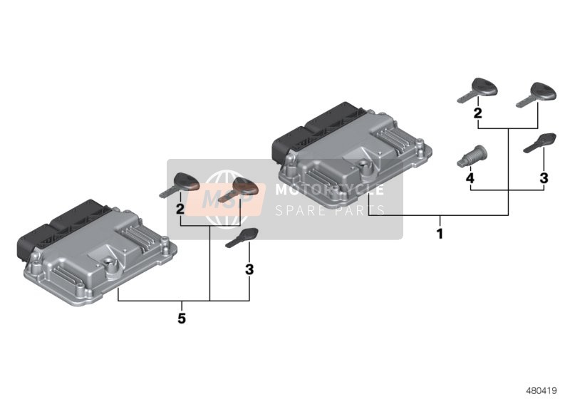 BMW HP 4 (0D01, 0D11) 2012 Fermeture synchronisée EWS 3 pour un 2012 BMW HP 4 (0D01, 0D11)