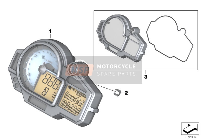 BMW HP 4 (0D01, 0D11) 2012 Combinazione strumenti per un 2012 BMW HP 4 (0D01, 0D11)