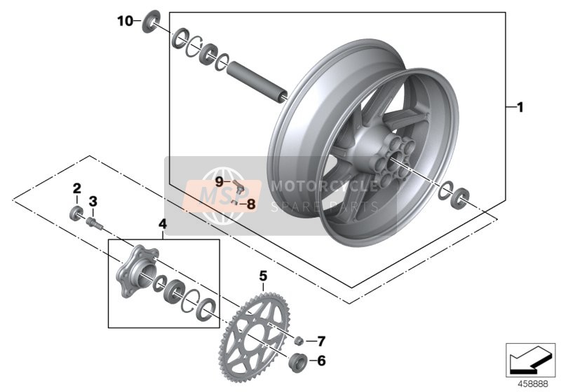 BMW HP 4 (0D01, 0D11) 2014 Cerchio fucinato post. 2 per un 2014 BMW HP 4 (0D01, 0D11)