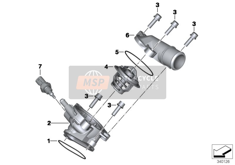 BMW HP 4 (0D01, 0D11) 2012 Boîtier de thermostat avec thermostat pour un 2012 BMW HP 4 (0D01, 0D11)