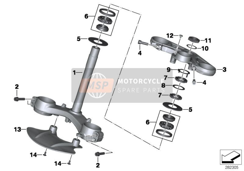 BMW HP 4 (0D01, 0D11) 2012 Gabelbrücke für ein 2012 BMW HP 4 (0D01, 0D11)