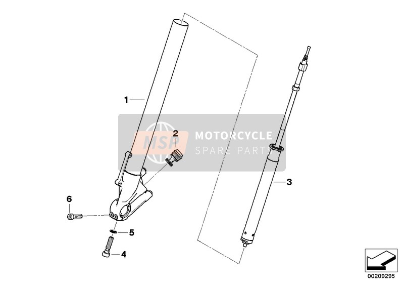 BMW HP 4 (0D01, 0D11) 2012 SLIDER TUBE RIGHT for a 2012 BMW HP 4 (0D01, 0D11)