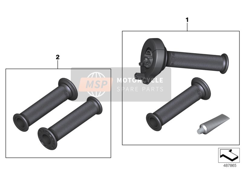 BMW HP 4Race (0E31, 0E33) 2018 THROTTLE GRIP/RUBBER GRIPS for a 2018 BMW HP 4Race (0E31, 0E33)