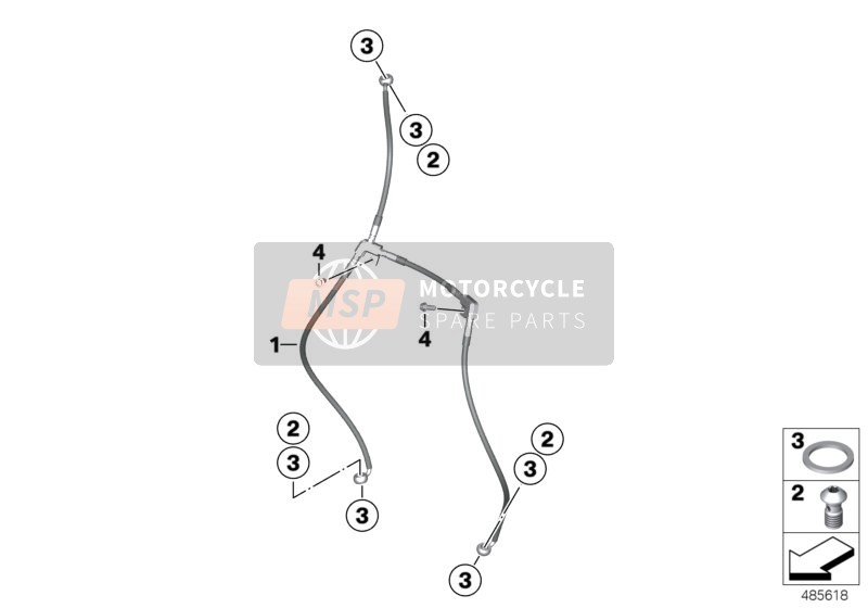 BMW HP 4Race (0E31, 0E33) 2018 Tuberías de freno 2 para un 2018 BMW HP 4Race (0E31, 0E33)