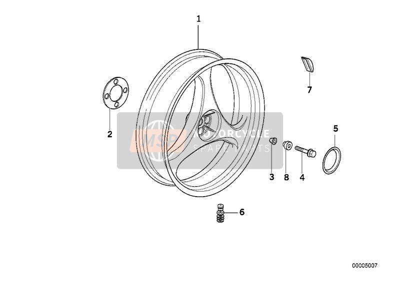 BMW K 1100 LT (0526, 0536) 1989 CAST RIM, REAR for a 1989 BMW K 1100 LT (0526, 0536)