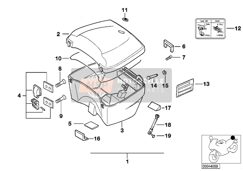 71607651217, Hinge Top Case, BMW, 1