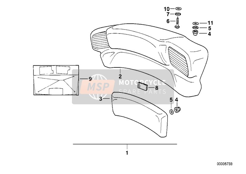 BMW K 1100 LT (0526, 0536) 1990 Schienale per un 1990 BMW K 1100 LT (0526, 0536)