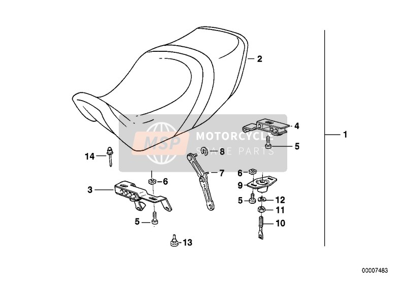 BMW K 1100 LT (0526, 0536) 1999 Banquette de selle pour un 1999 BMW K 1100 LT (0526, 0536)