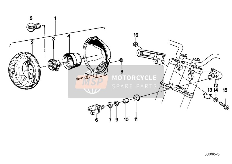 BMW K 1100 LT (0526, 0536) 1989 Lampe d'avertissement 1 pour un 1989 BMW K 1100 LT (0526, 0536)