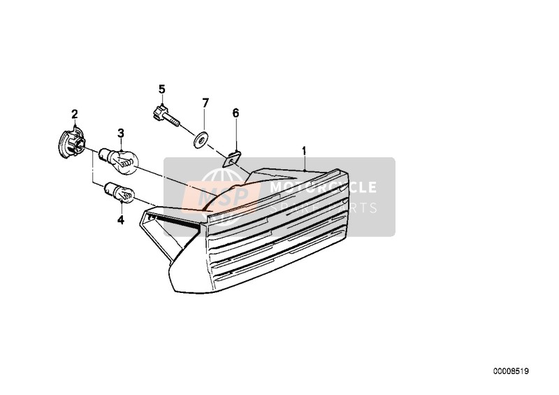 BMW K 1100 LT (0526, 0536) 1998 REAR LIGHT for a 1998 BMW K 1100 LT (0526, 0536)