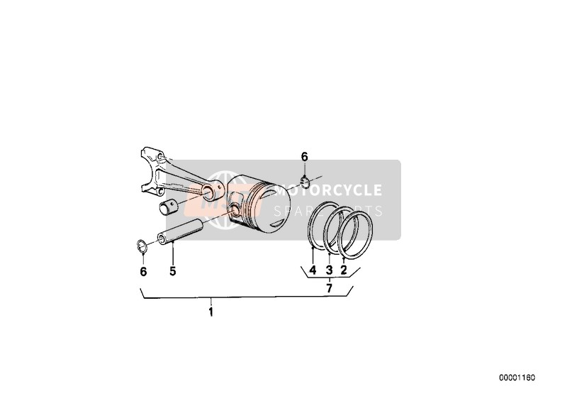 BMW K 1100 LT (0526, 0536) 1989 Piston pour un 1989 BMW K 1100 LT (0526, 0536)