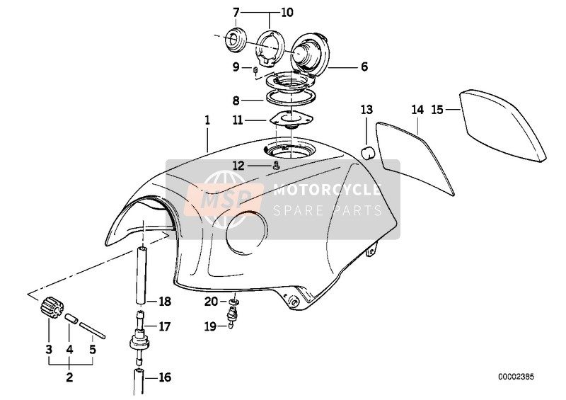 BMW K 1100 LT (0526, 0536) 1991 Réservoir d'essence pour un 1991 BMW K 1100 LT (0526, 0536)