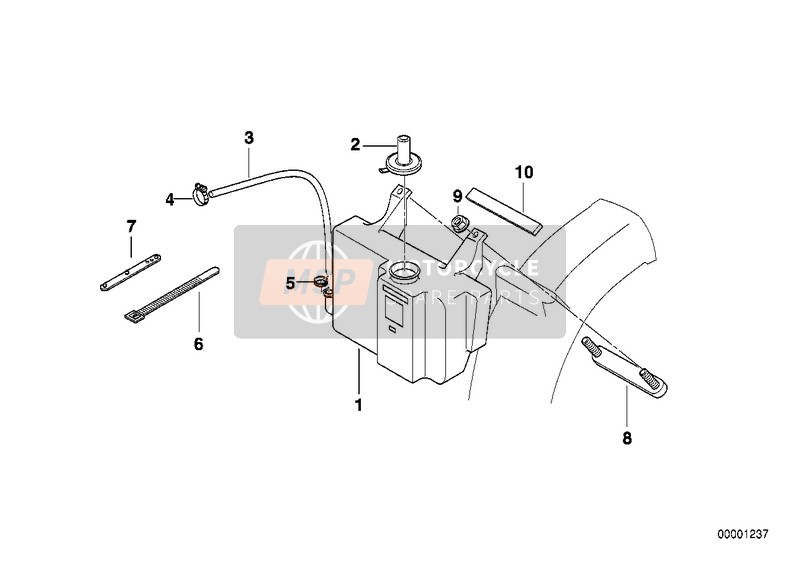 BMW K 1100 LT (0526, 0536) 1995 Expansievat voor een 1995 BMW K 1100 LT (0526, 0536)