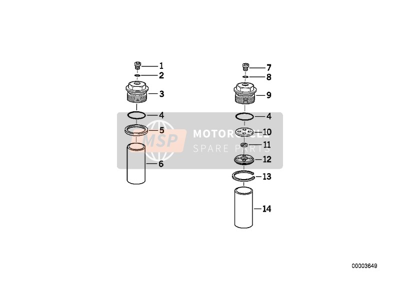 BMW K 1100 LT (0526, 0536) 1989 Bride de ressort formant palier pour un 1989 BMW K 1100 LT (0526, 0536)