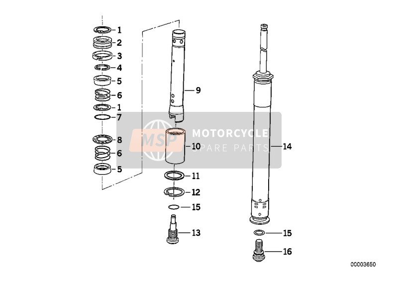 BMW K 1100 LT (0526, 0536) 1990 Absorbente para un 1990 BMW K 1100 LT (0526, 0536)