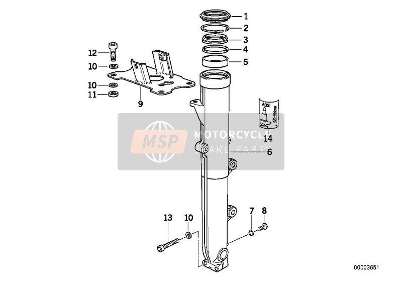 BMW K 1100 LT (0526, 0536) 1994 Tube glissant pour un 1994 BMW K 1100 LT (0526, 0536)