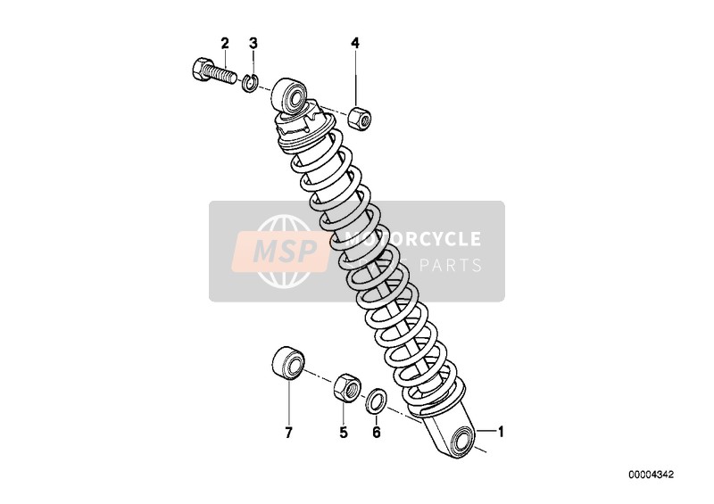 BMW K 1100 LT (0526, 0536) 1989 Jambe de suspension arrière pour un 1989 BMW K 1100 LT (0526, 0536)