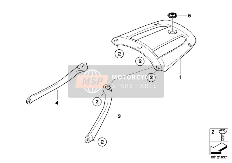 BMW K 1200 GT 01 (0548,0558) 2004 Porte-bagages pour un 2004 BMW K 1200 GT 01 (0548,0558)