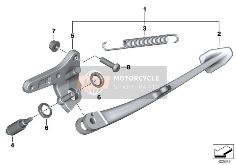 46537677057, Support P Béquille Latérale, BMW, 0