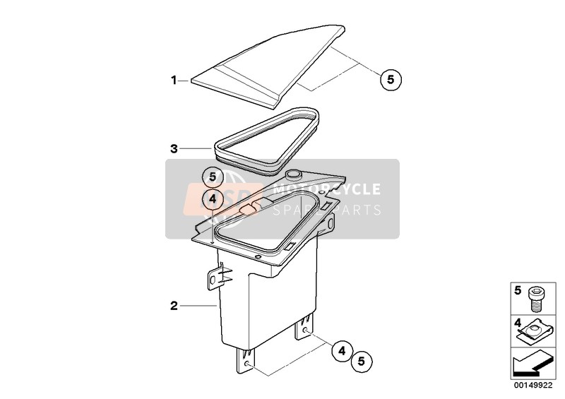 BMW K 1200 GT (0587,0597) 2006 ODDMENTS TRAY for a 2006 BMW K 1200 GT (0587,0597)