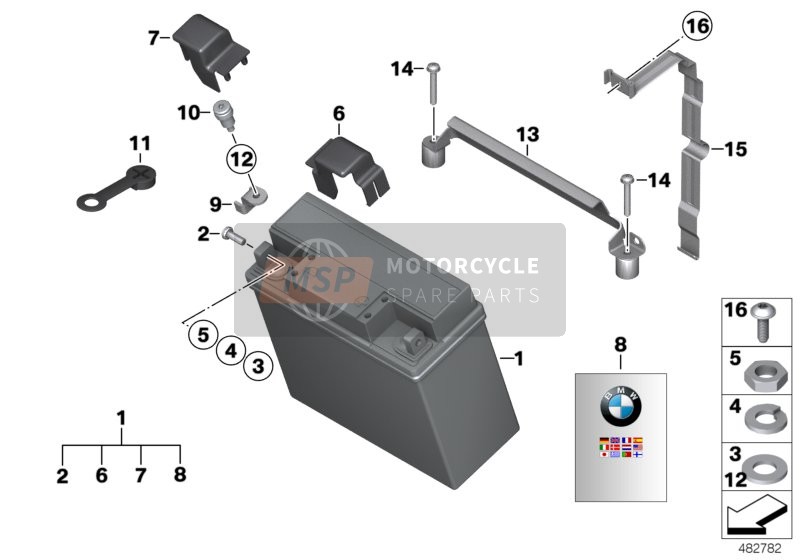 BMW K 1200 GT (0587,0597) 2007 Batterie sans entretien pour un 2007 BMW K 1200 GT (0587,0597)