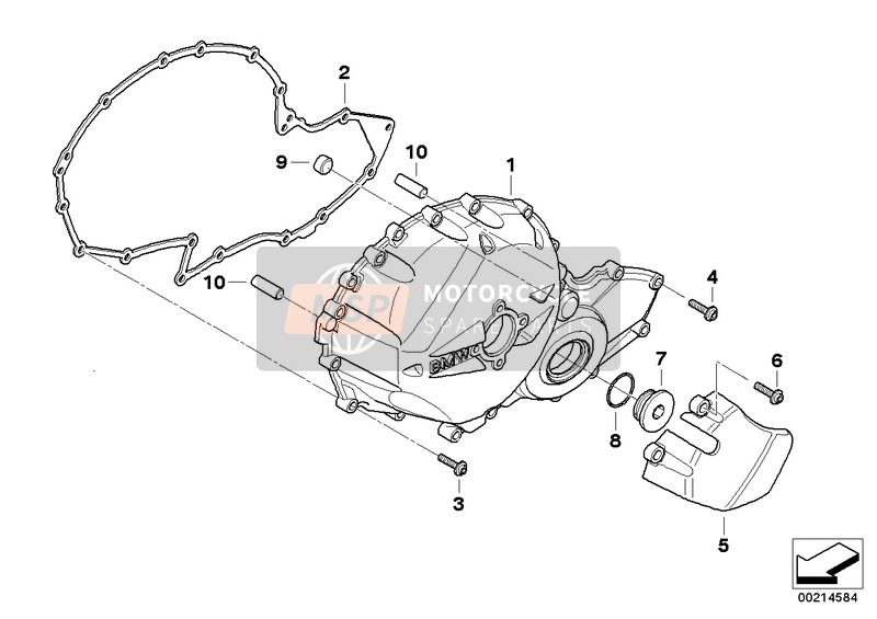 BMW K 1200 GT (0587,0597) 2008 Coperchio di carter del motore destra per un 2008 BMW K 1200 GT (0587,0597)